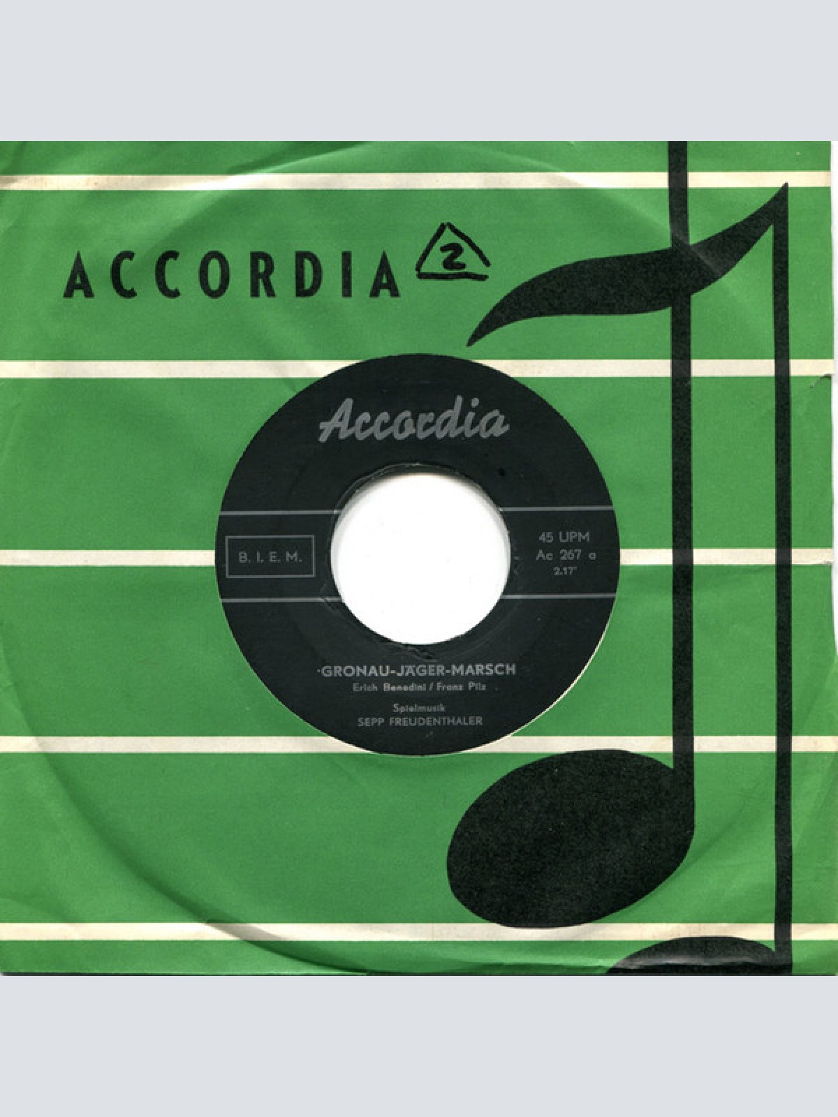 Vinyl / Sepp Freudenthaler - Gronau Jäger Marsch / Kronen Polka