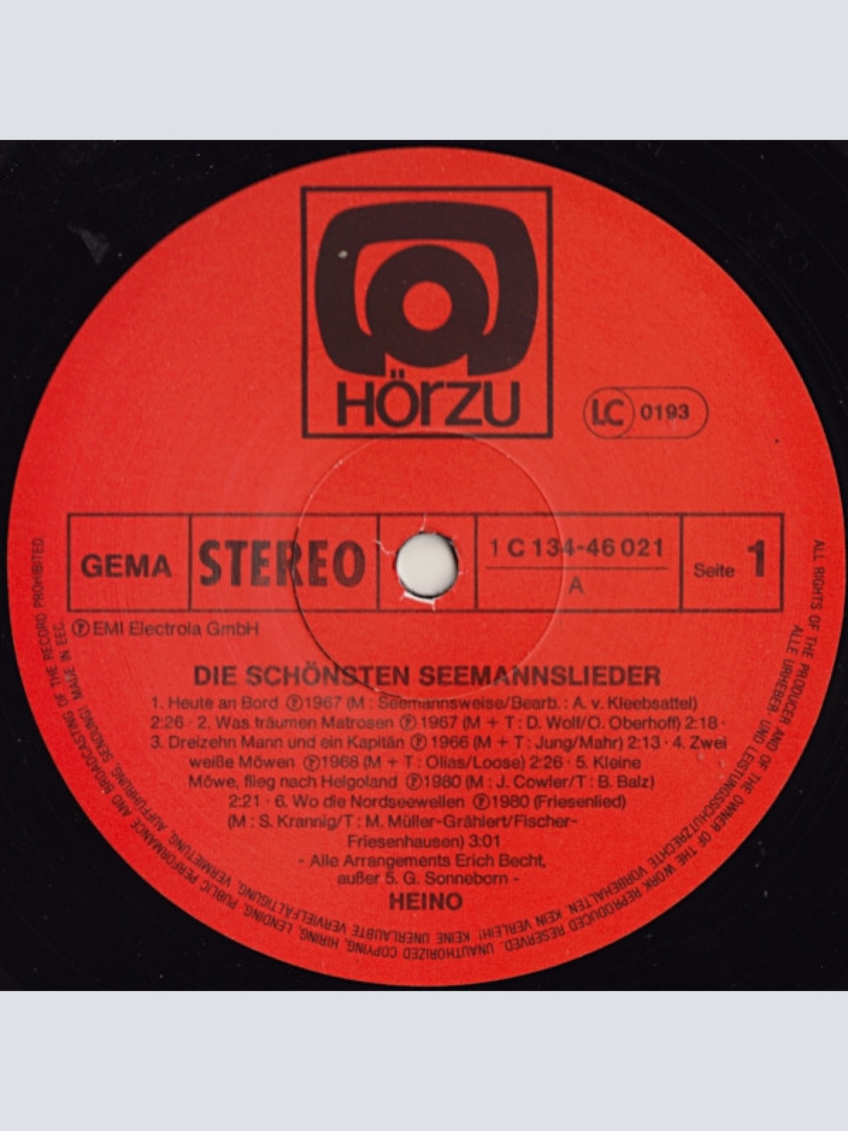 Vinyl / Heino - Die Schönsten Seemannslieder