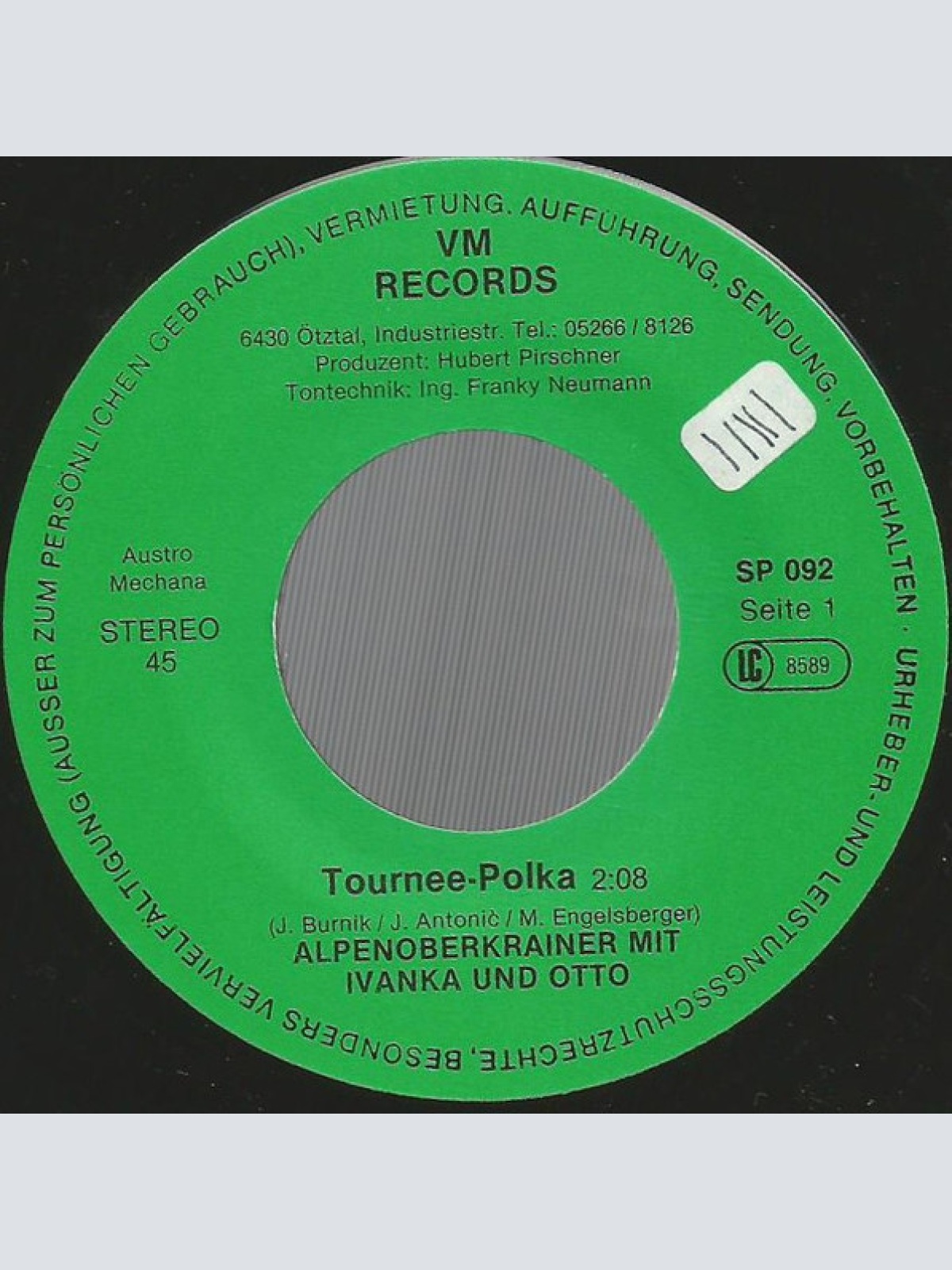 Vinyl / Alpenoberkrainer Mit Ivanka* Und Otto* - Tournee-Polka