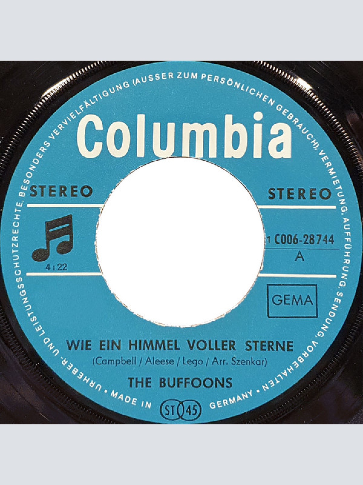 Vinyl / The Buffoons - Wie Ein Himmel Voller Sterne / Deine Sorgen Möcht Ich Haben