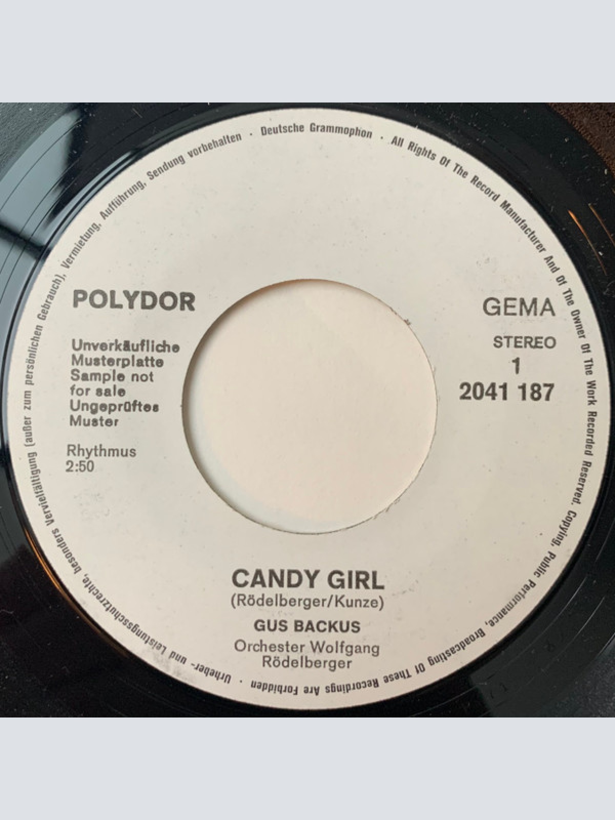 Vinyl / Gus Backus - Candy Girl