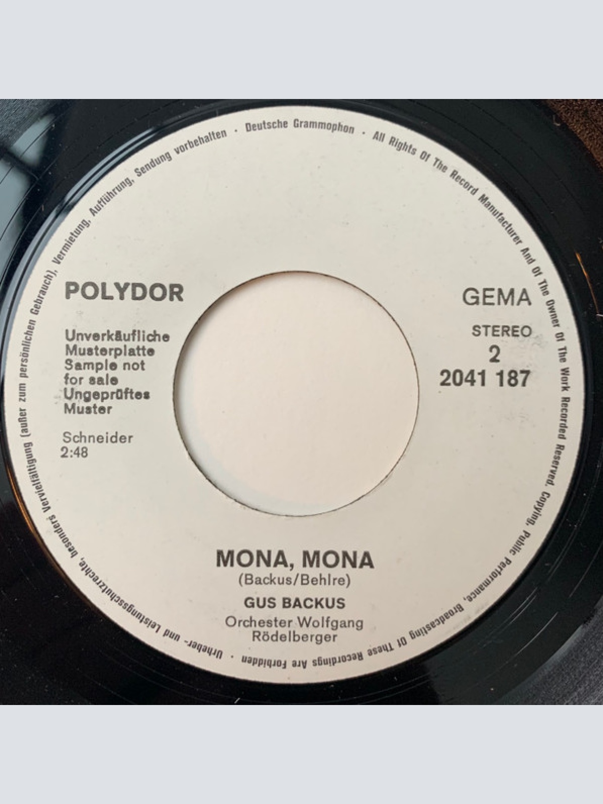 Vinyl / Gus Backus - Candy Girl