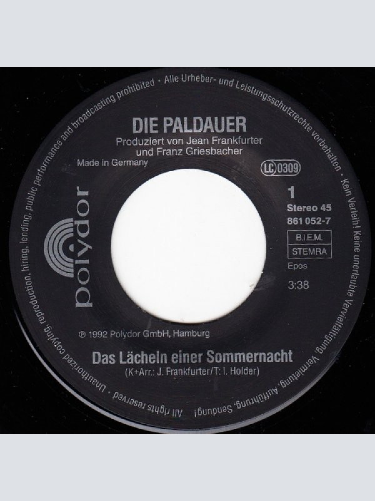 Vinyl / Die Paldauer - Das Lächeln Einer Sommernacht