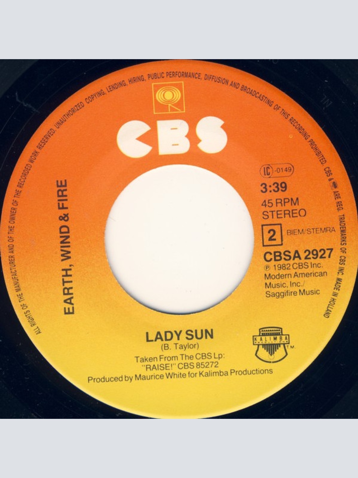 Vinyl / Earth Wind & Fire* - Fall In Love With Me