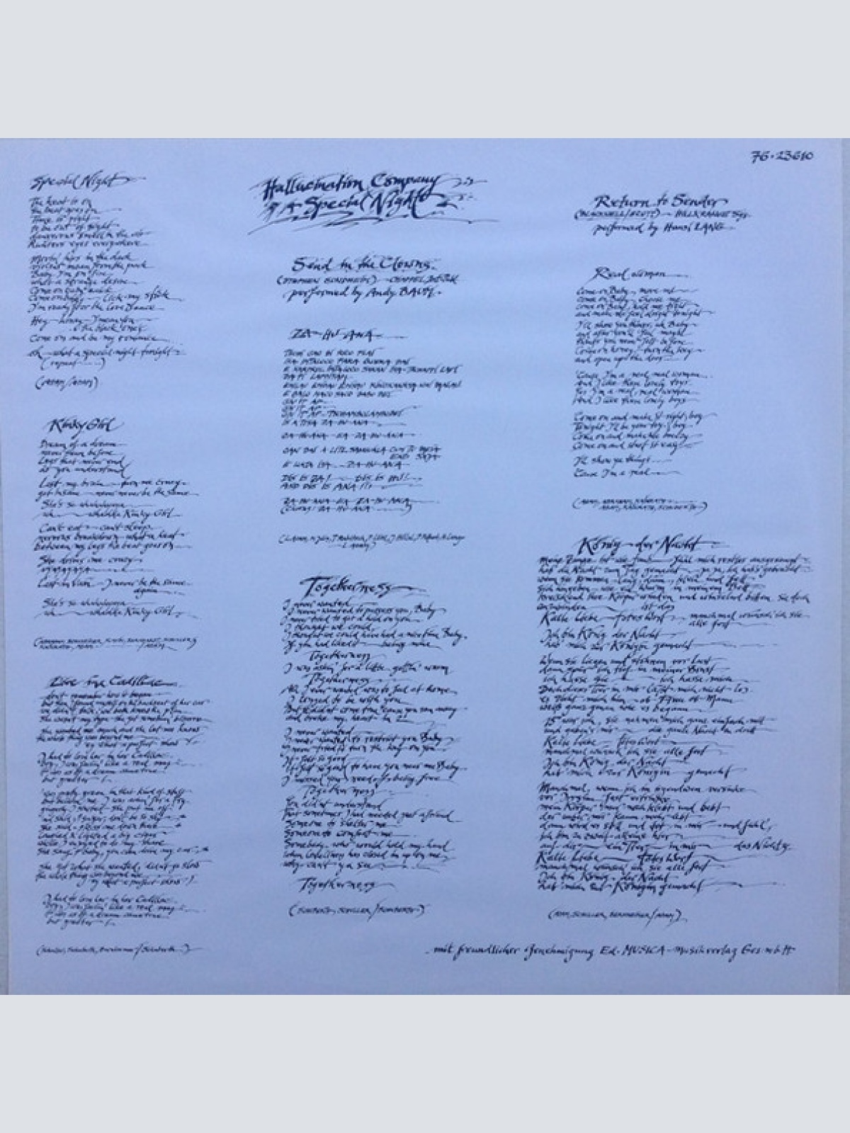 Vinyl / Hallucination Company - A Special Night ! Live