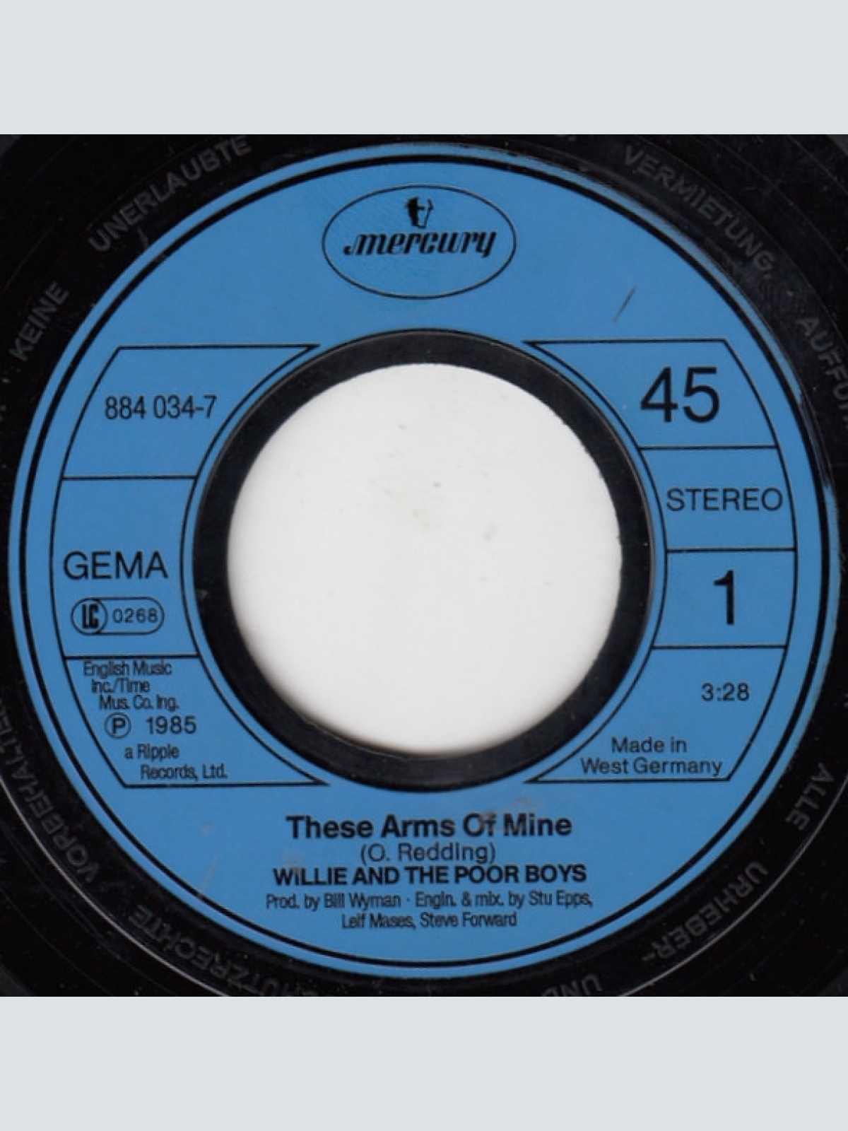 Vinyl / Willie And The Poor Boys - Revenue Man / These Arms Of Mine