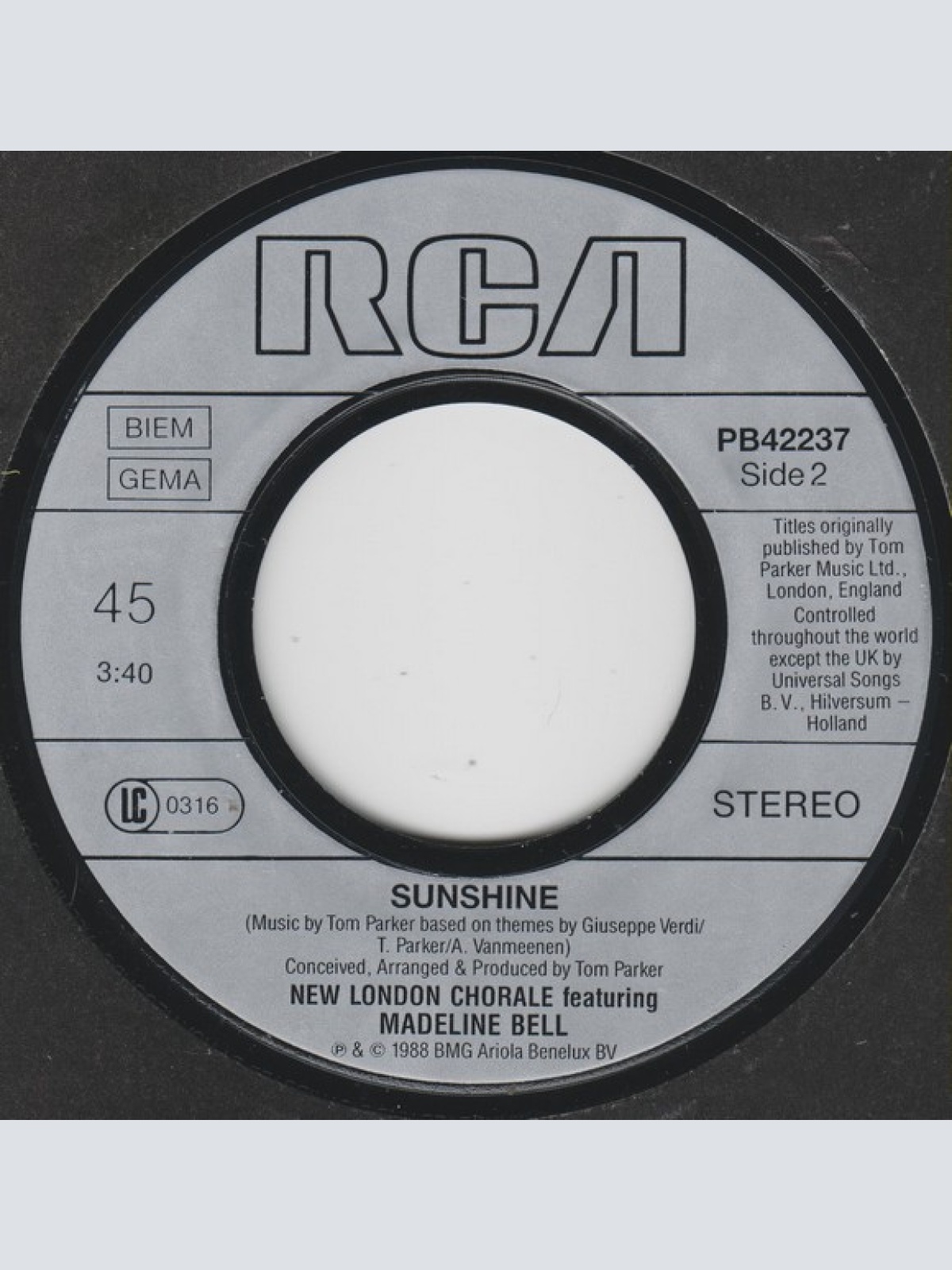 Vinyl / The New London Chorale* Featuring: Madeline Bell - Standing By