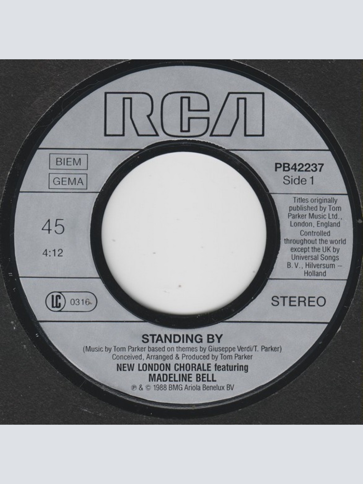 Vinyl / The New London Chorale* Featuring: Madeline Bell - Standing By