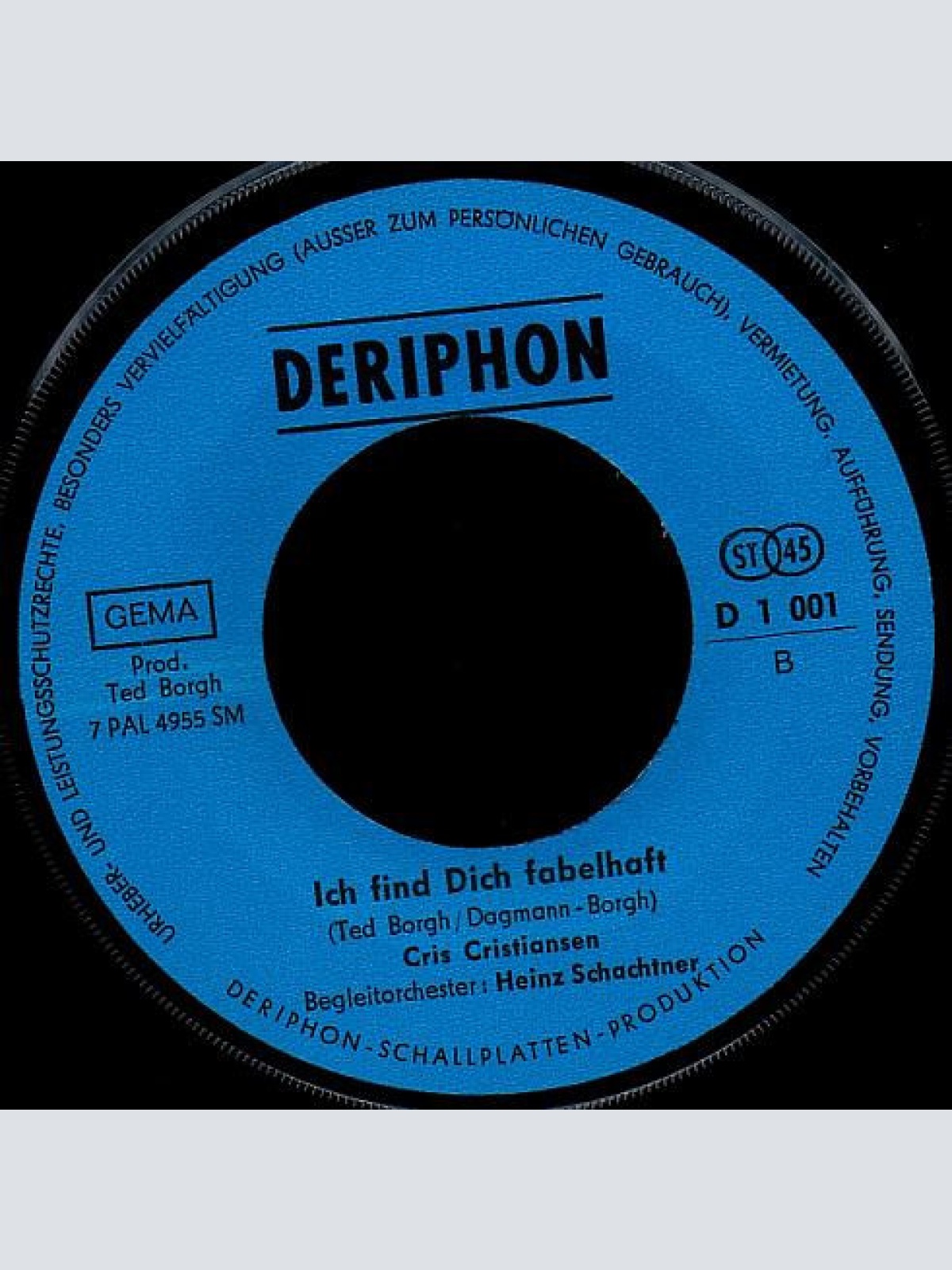 Vinyl / Cris Cristiansen*, Orchester Heinz Schachtner* - Eine Nacht In Palma De Mallorca / Ich Find Dich Fabelhaft