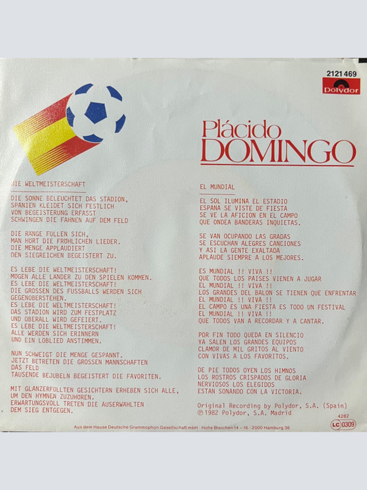 Vinyl / Plácido Domingo* - El Mundial (Die Weltmeisterschaft)