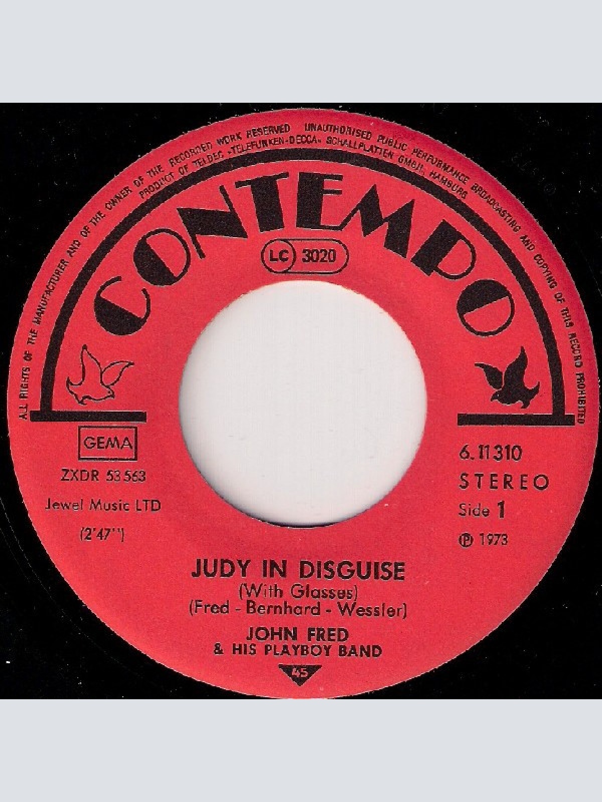 Vinyl / John Fred & His Playboy Band - Judy In Disguise (With Glasses)