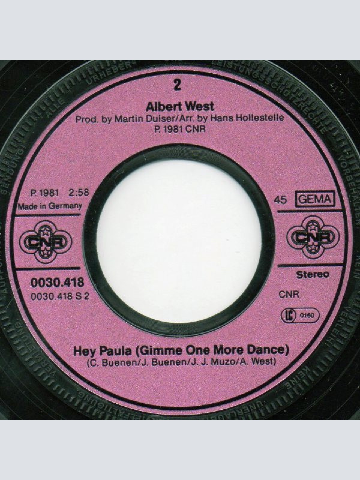 Vinyl / Albert West - Don't Say You'll Leave This Summer