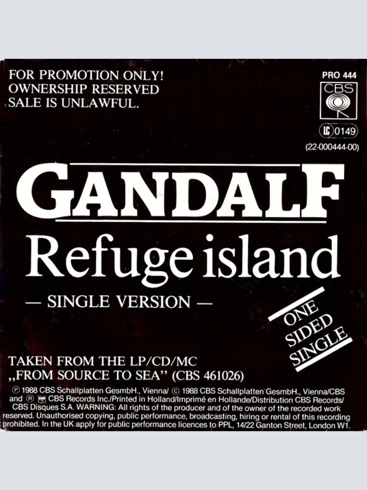 Vinyl / Gandalf - Refuge Island (Single Version)