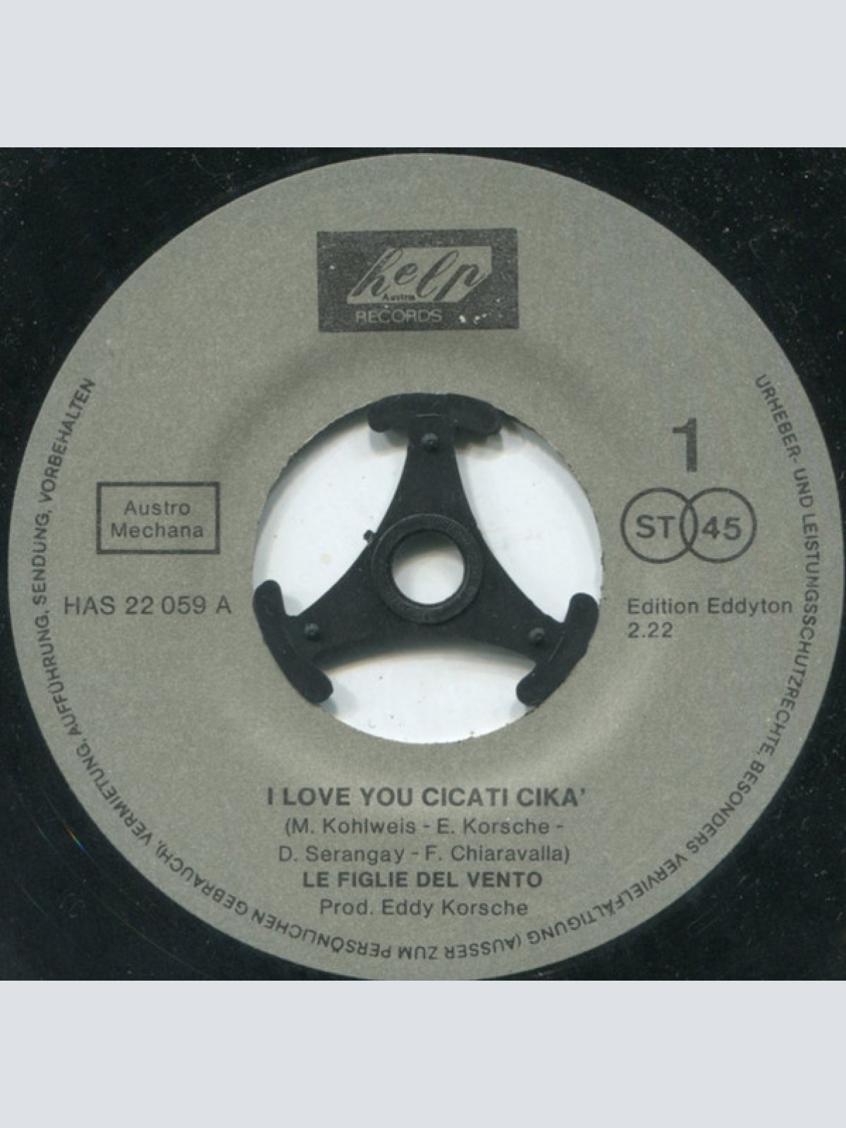 Vinyl / Le Figlie Del Vento - Ease Your Little Care / I Love You Cicati Cikà