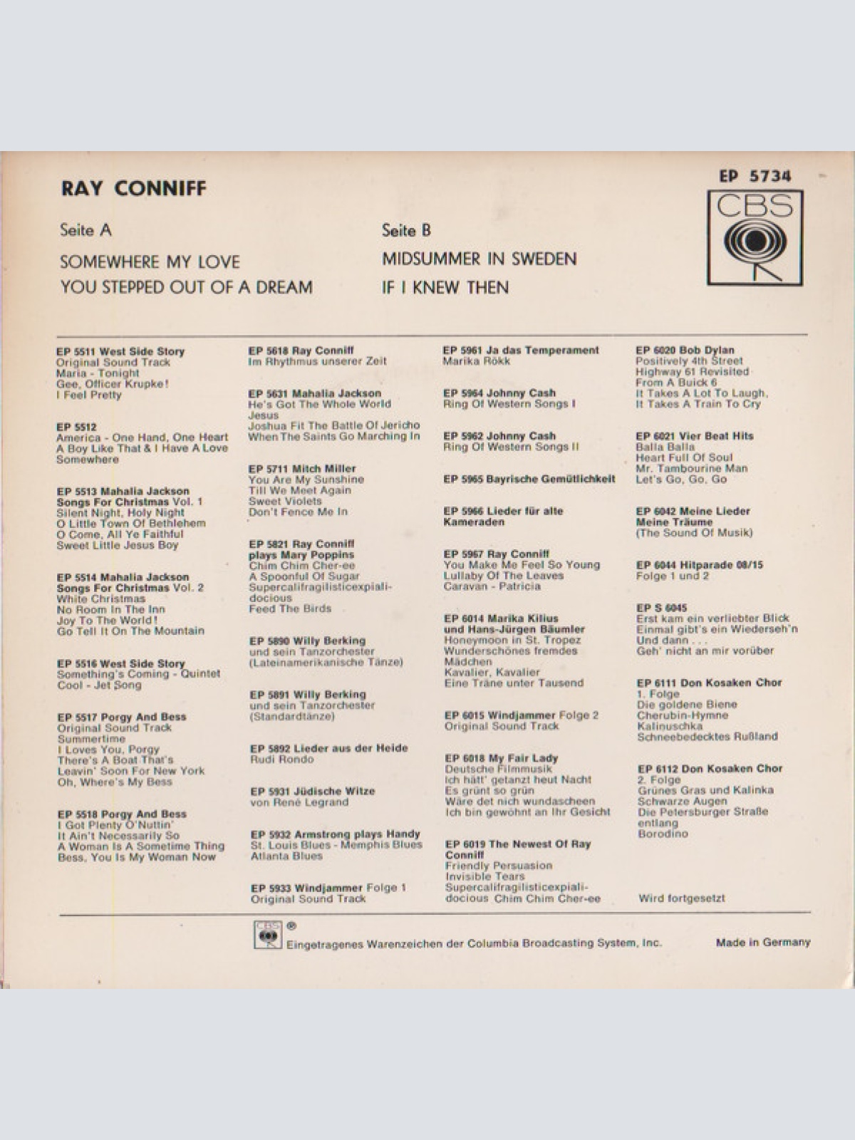 Vinyl / Ray Conniff - Somewhere My Love (Lara's Theme From "Dr. Zhivago")