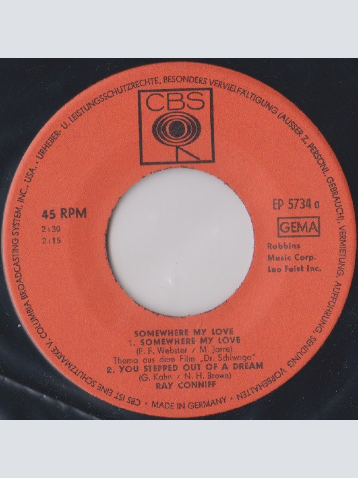 Vinyl / Ray Conniff - Somewhere My Love (Lara's Theme From "Dr. Zhivago")