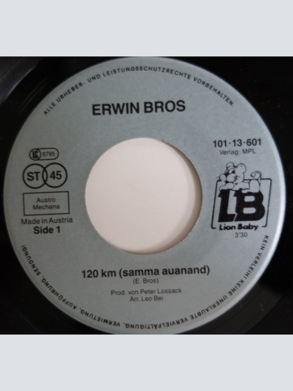 Vinyl / Erwin Bros - 120 Km (Samma Ausanand)