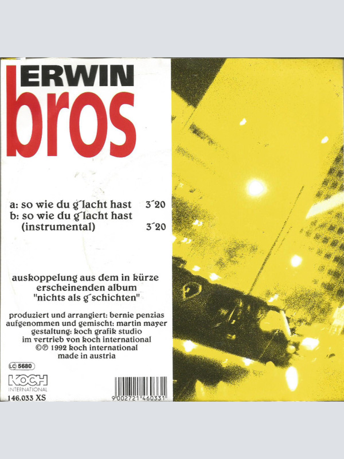 Vinyl / Erwin Bros - So Wie Du G'lachst Hast