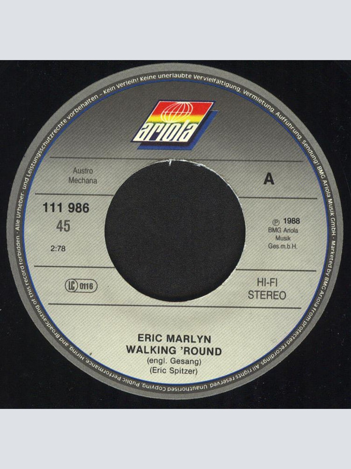 Vinyl / Eric Marlyn* - Walking 'Round