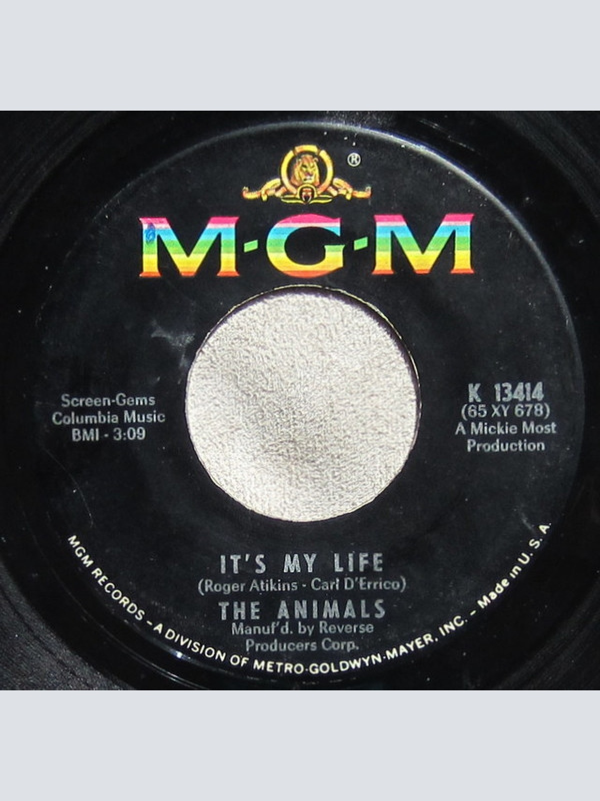 Vinyl / The Animals - It's My Life / I'm Going To Change The World