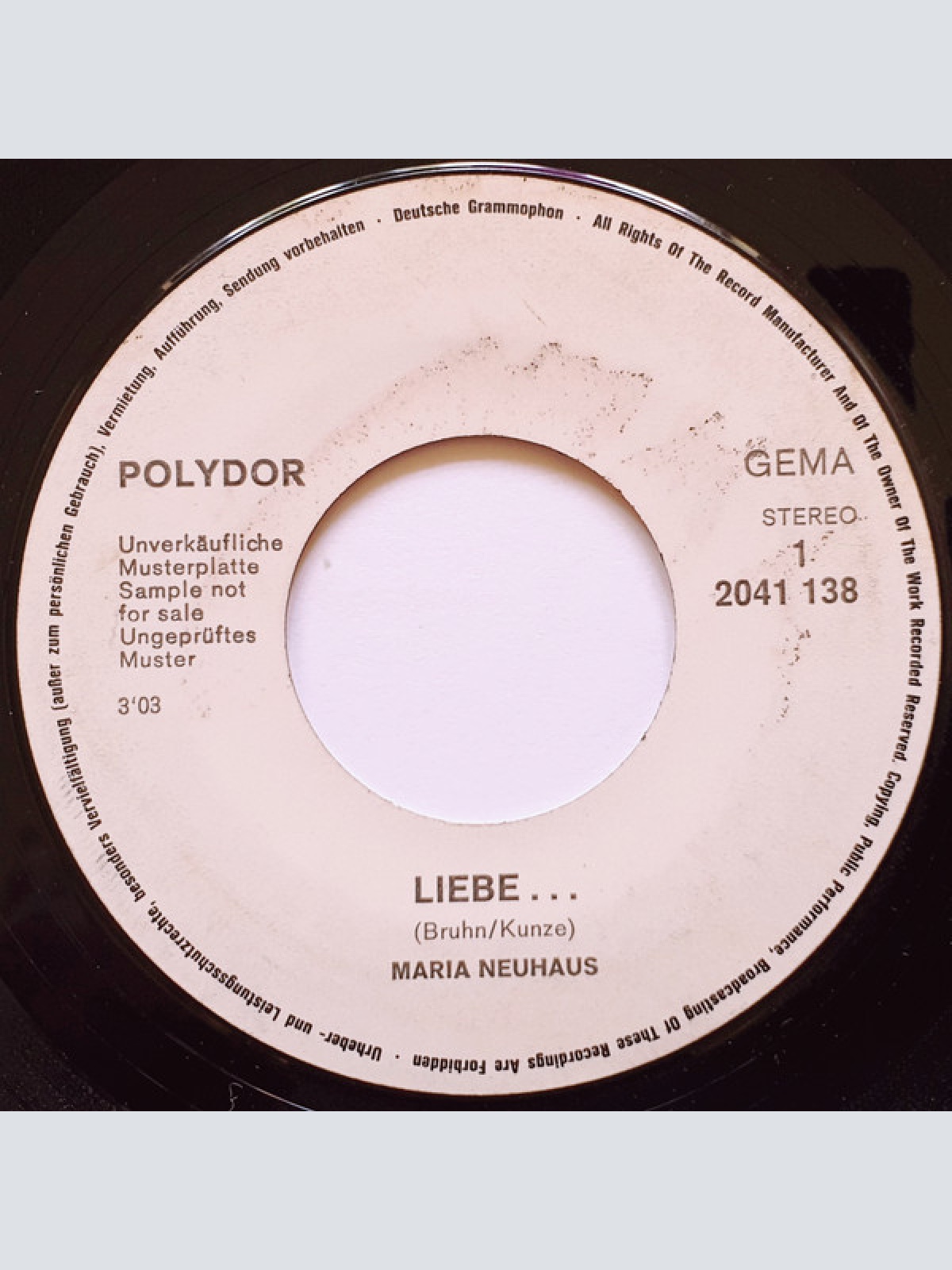 Vinyl / Maria Neuhaus - Liebe.....