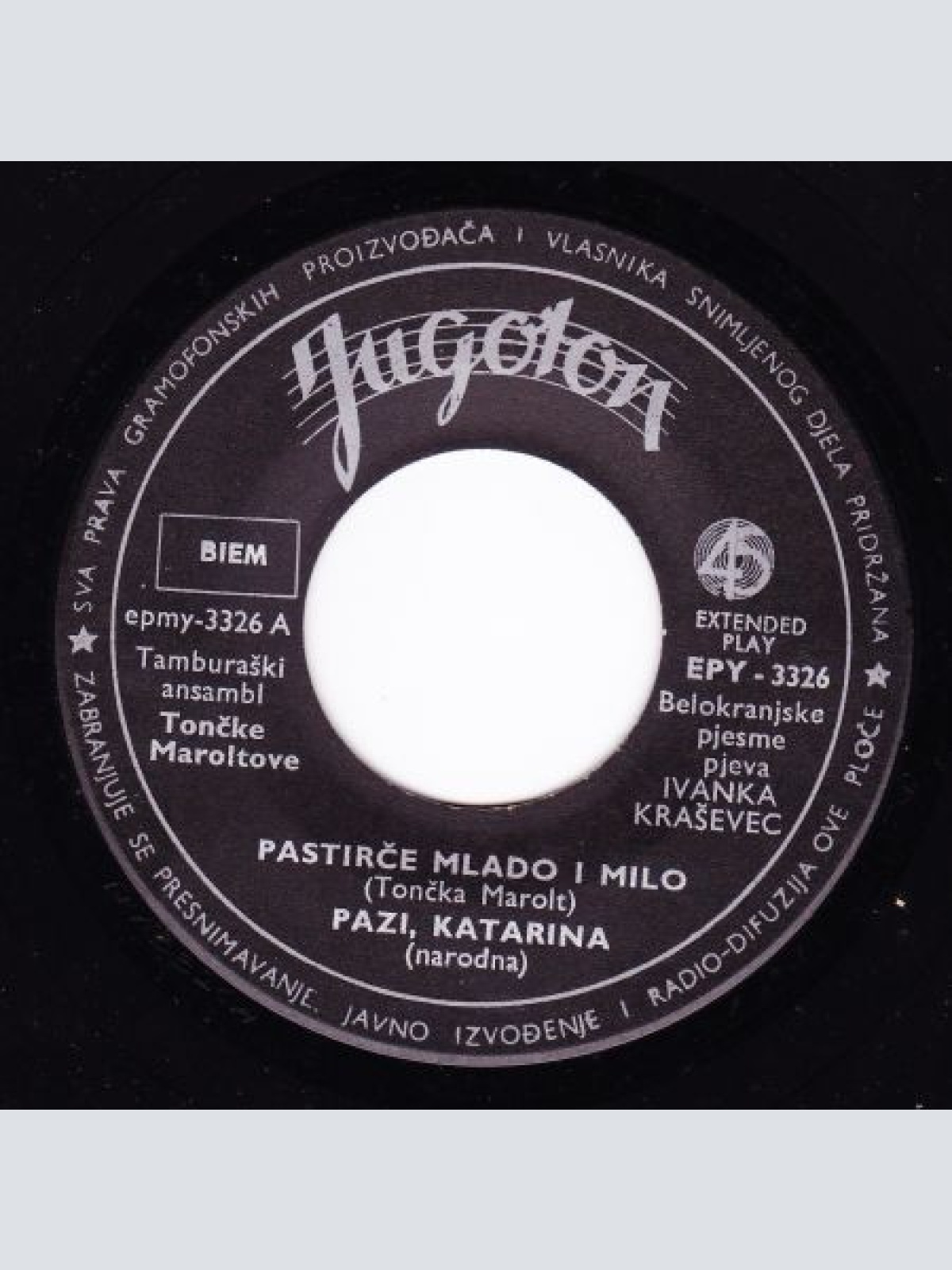 Vinyl / Ivanka Kraševec - Pastirče Mlado I Milo