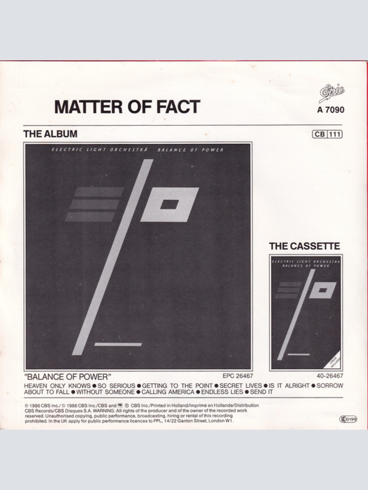 Vinyl / Electric Light Orchestra - So Serious