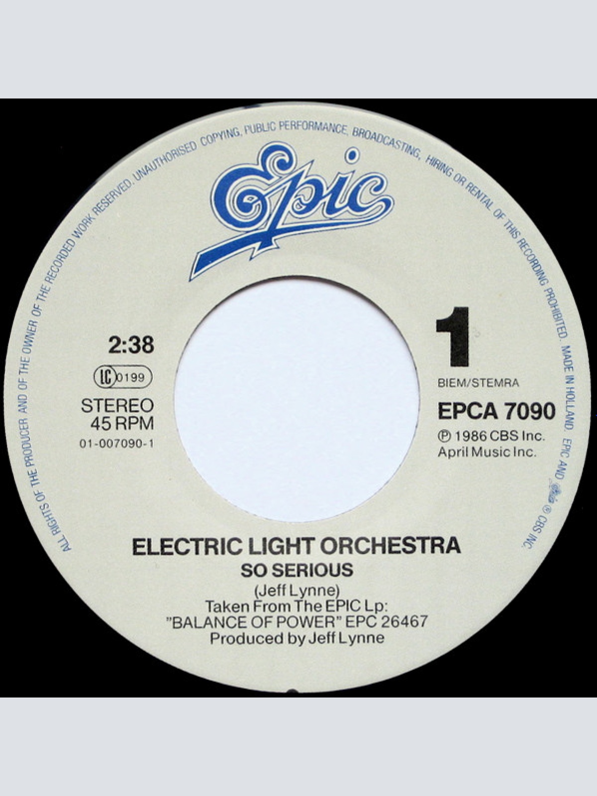 Vinyl / Electric Light Orchestra - So Serious