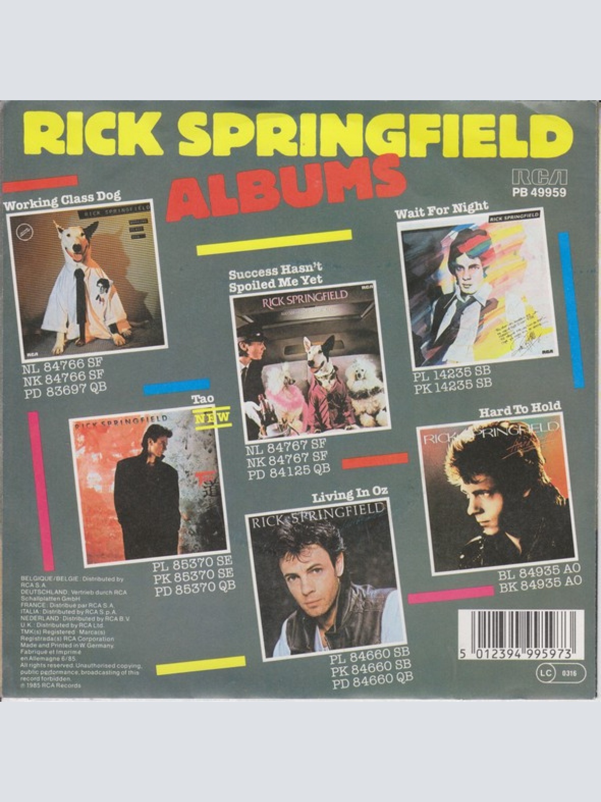 Vinyl / Rick Springfield - State Of The Heart