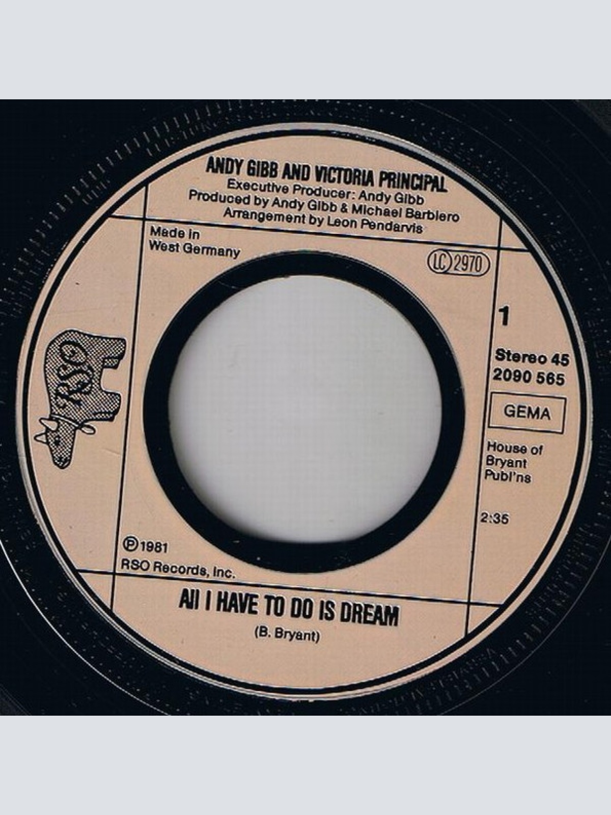 Vinyl / Andy Gibb - Victoria Principal - All I Have To Do Is Dream