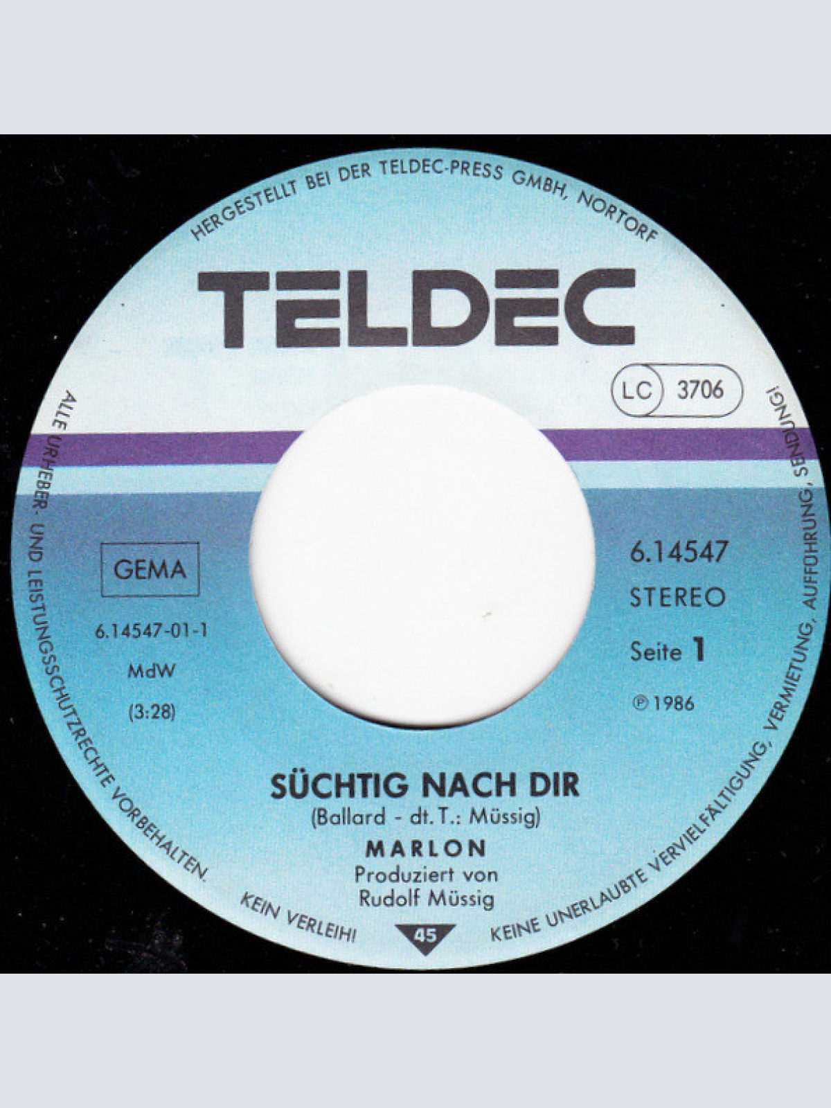 Vinyl / Marlon (26) - Süchtig Nach Dir