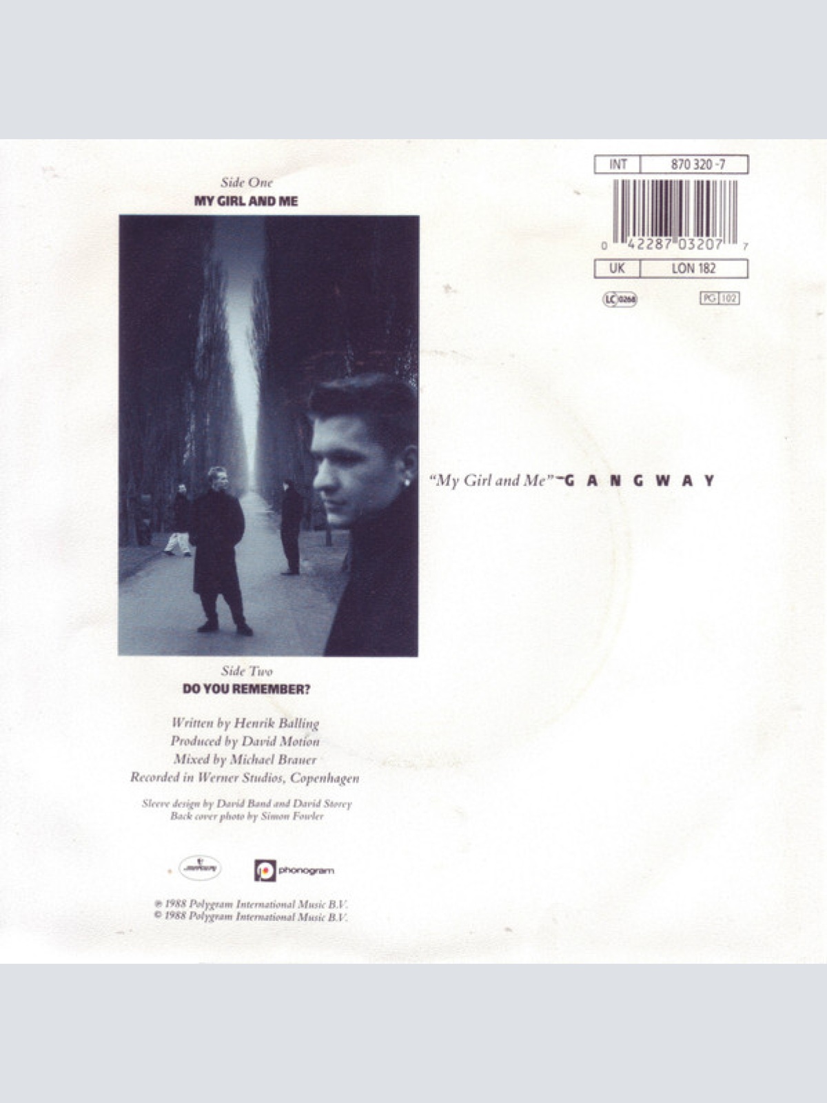 Vinyl / Gangway - My Girl And Me