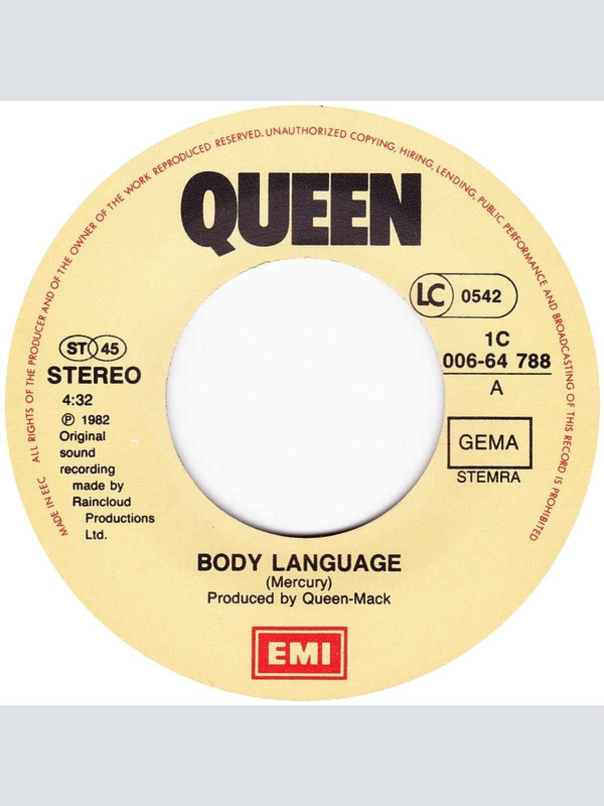 Vinyl / Queen - Body Language