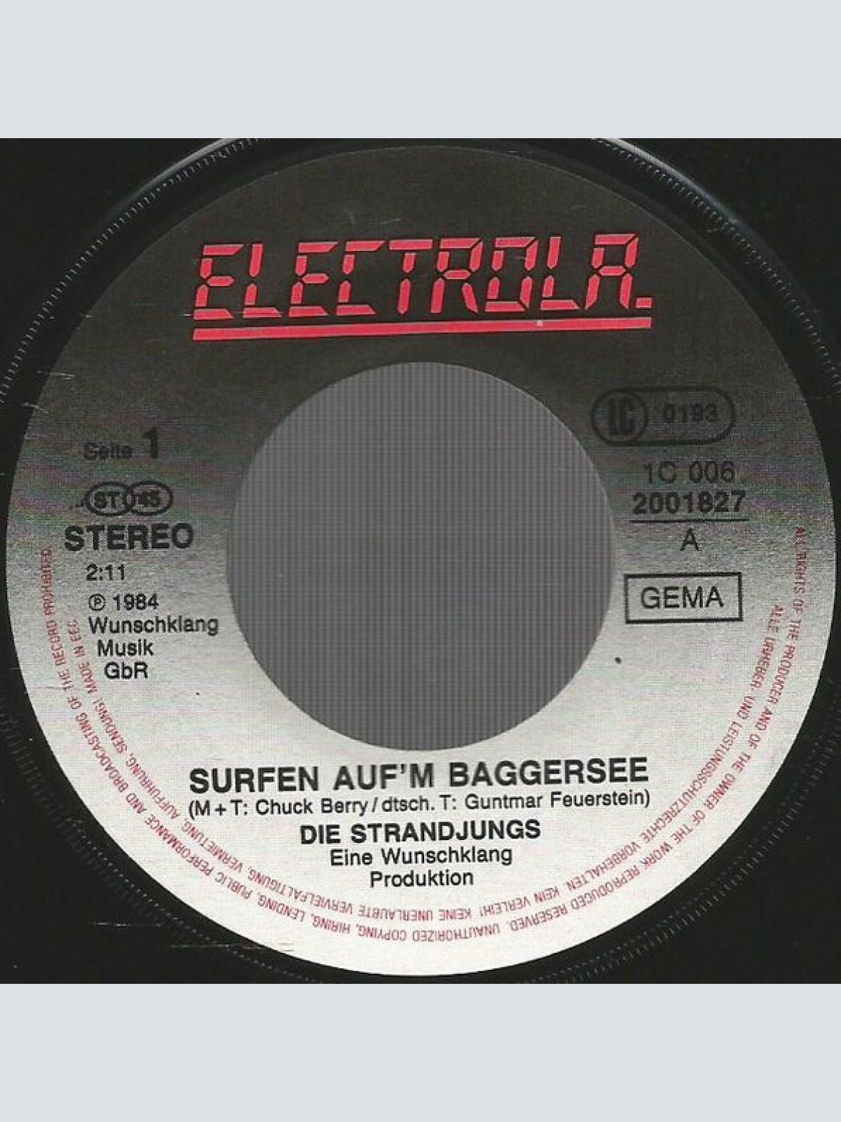 Vinyl / Die Strandjungs* - Surfen Auf'm Baggersee