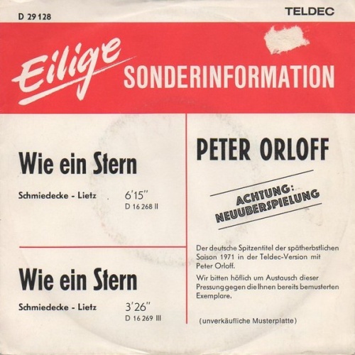 Vinyl / Peter Orloff - Wie ein Stern