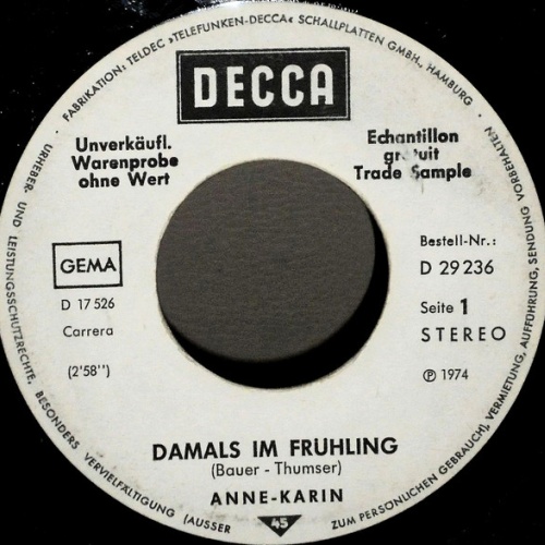Vinyl / Anne-Karin* - Damals Im Frühling