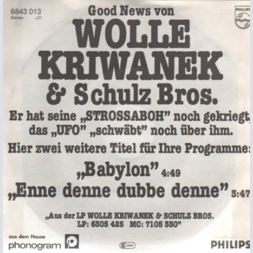 Vinyl / Wolle Kriwanek & Schulz Bros. - Babylon / Enne Denne Dubbe Denne