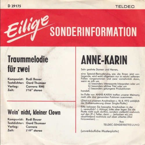 Vinyl / Anne-Karin* - Traummelodie Für Zwei