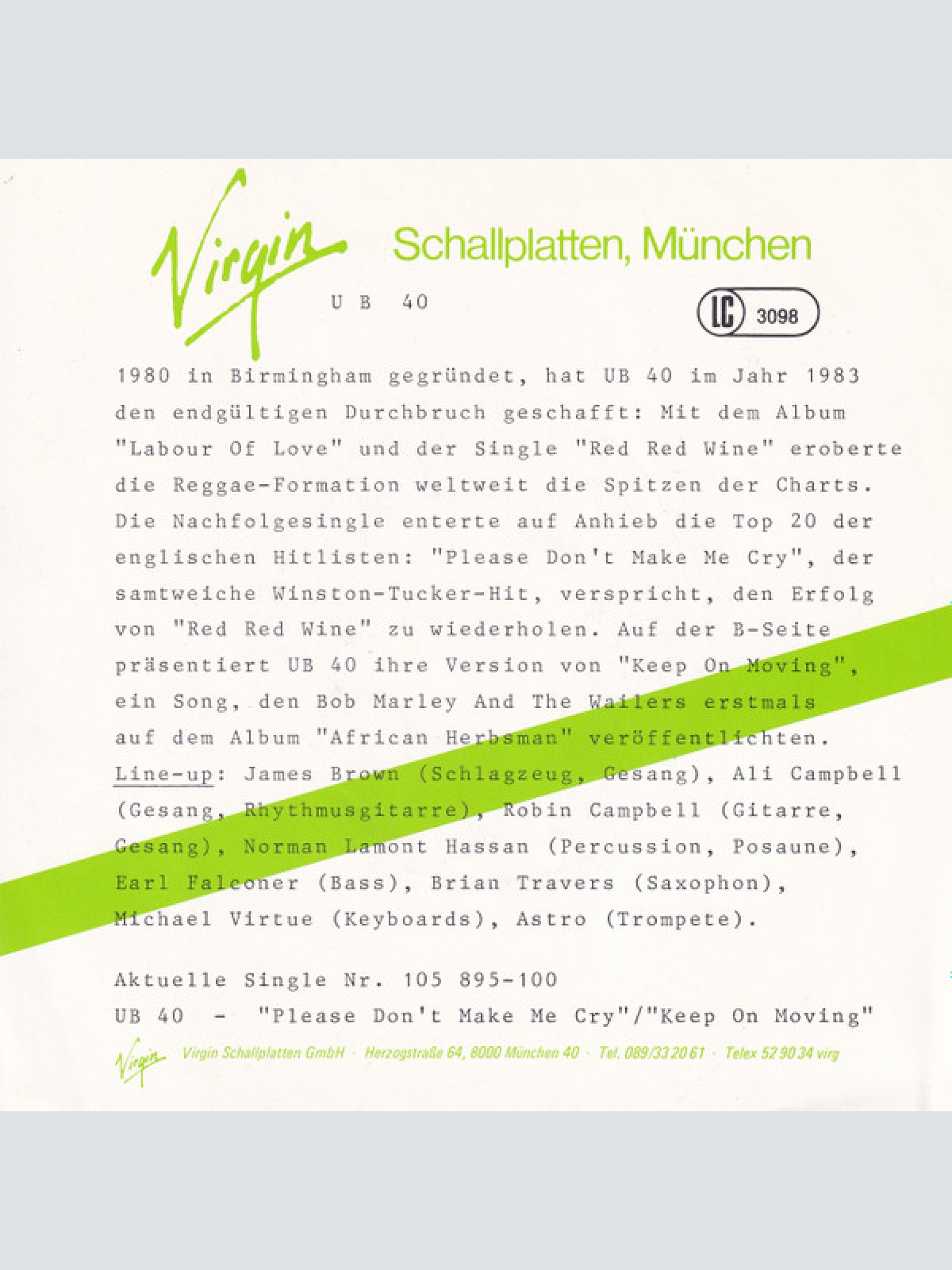 Vinyl / UB 40* - Please Don't Make Me Cry