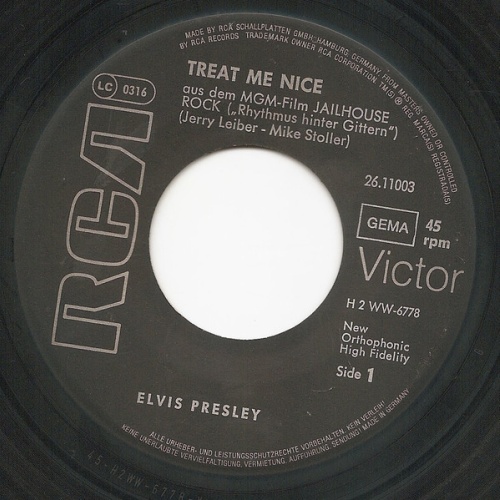 Vinyl / Elvis Presley - Treat Me Nice / Jailhouse Rock