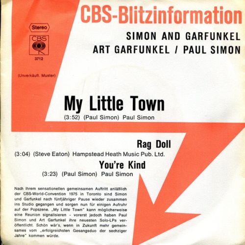 Vinyl / Simon And Garfunkel* / Art Garfunkel / Paul Simon - My Little Town / Rag Doll / You're Kind