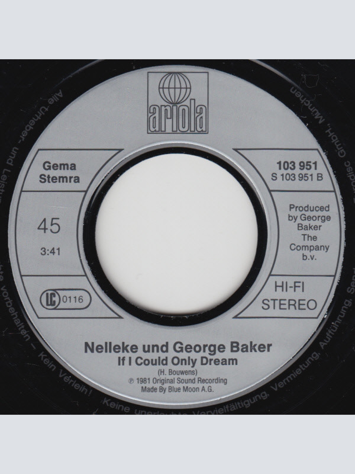 Vinyl / Nelleke - Adieu Auf Wiederseh'n / If I Could Only Dream