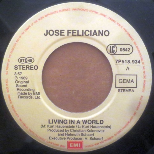 Vinyl / Jose Feliciano* - Living In A World