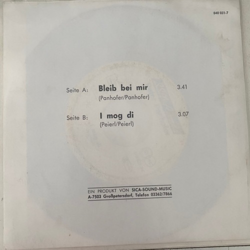 Vinyl / Peter Panhofer - Bleib' Bei Mir