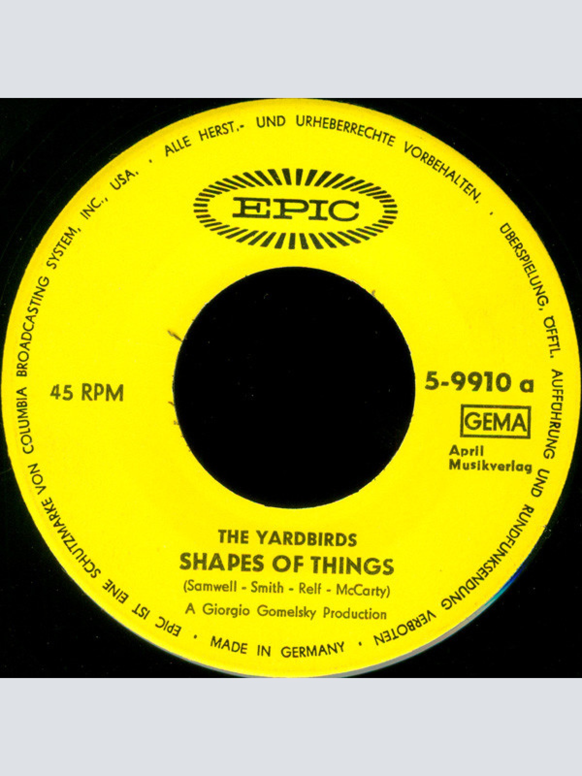 Vinyl / The Yardbirds - Shapes Of Things / Pafff...... Bum