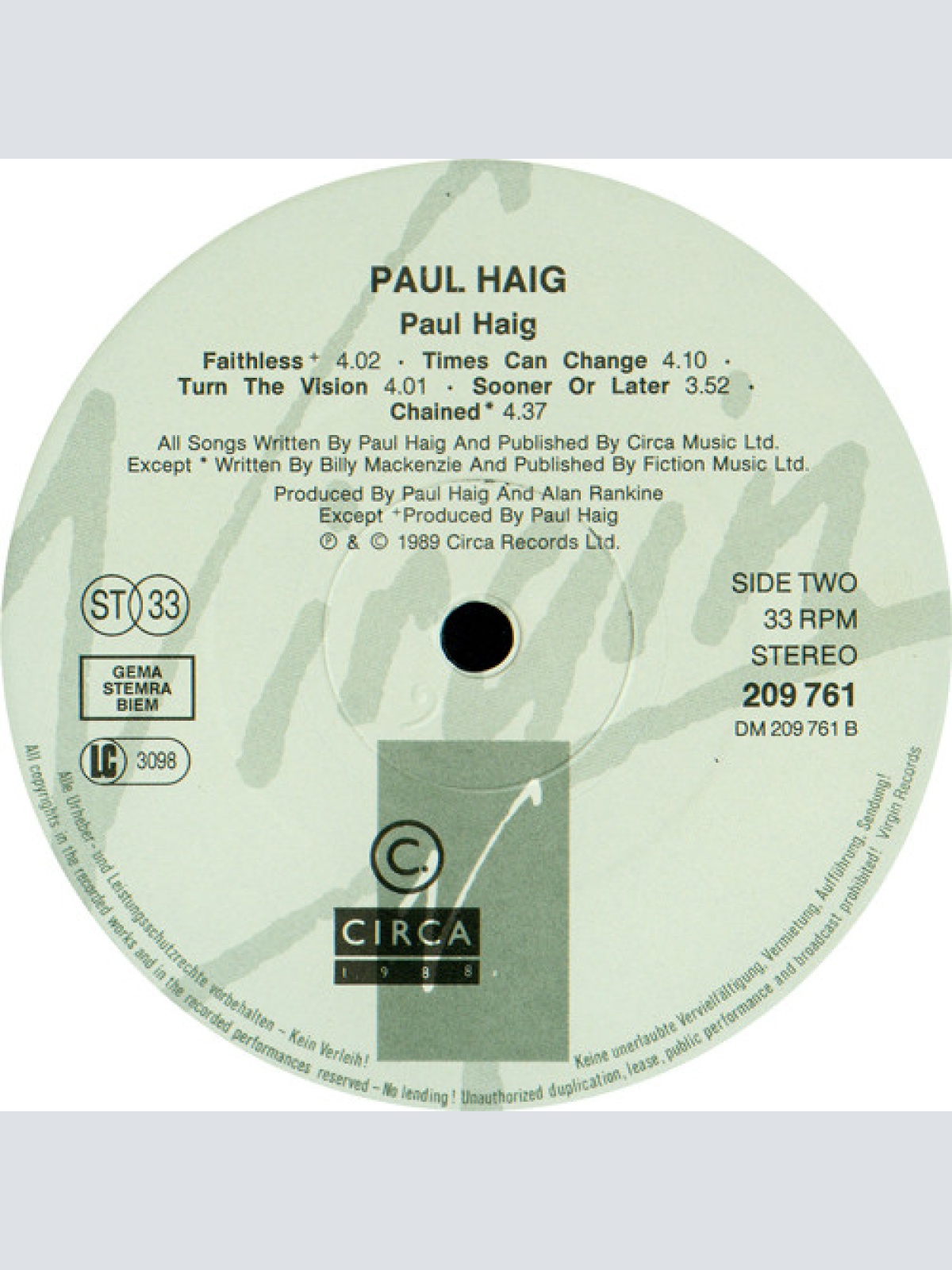 Vinyl / Paul Haig - Chain