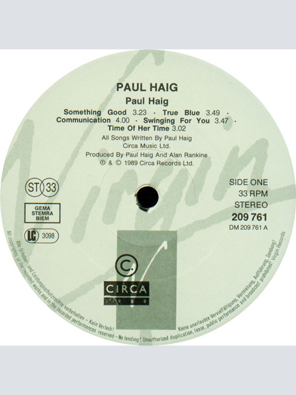 Vinyl / Paul Haig - Chain