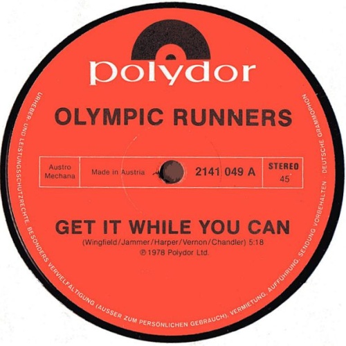 Vinyl / Olympic Runners - Get It While You Can