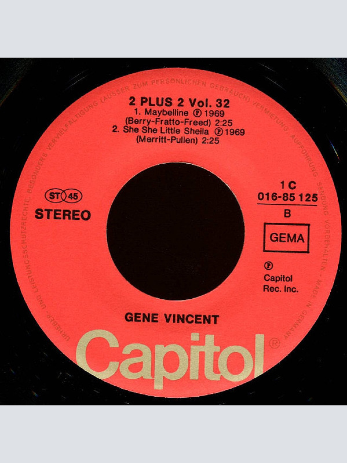 Vinyl / Gene Vincent - Be-Bop-A-Lula / The King Of Fools / Maybelline / She She Little Sheila