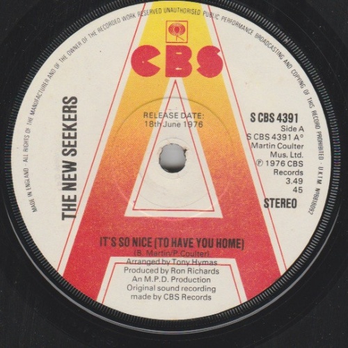 Vinyl / The New Seekers - It's So Nice (To Have You Home)